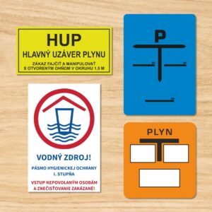 Potrubia, vodohospodárske a orientačné značky